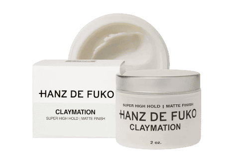 Kemasan premium Hanz De Fuko Claymation berwarna putih untuk gaya rambut matte
