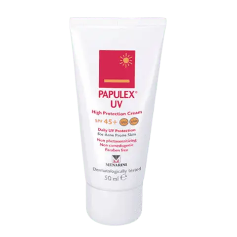 sunscreen untuk kulit wajah berjerawat dari papulex uv high protection cream